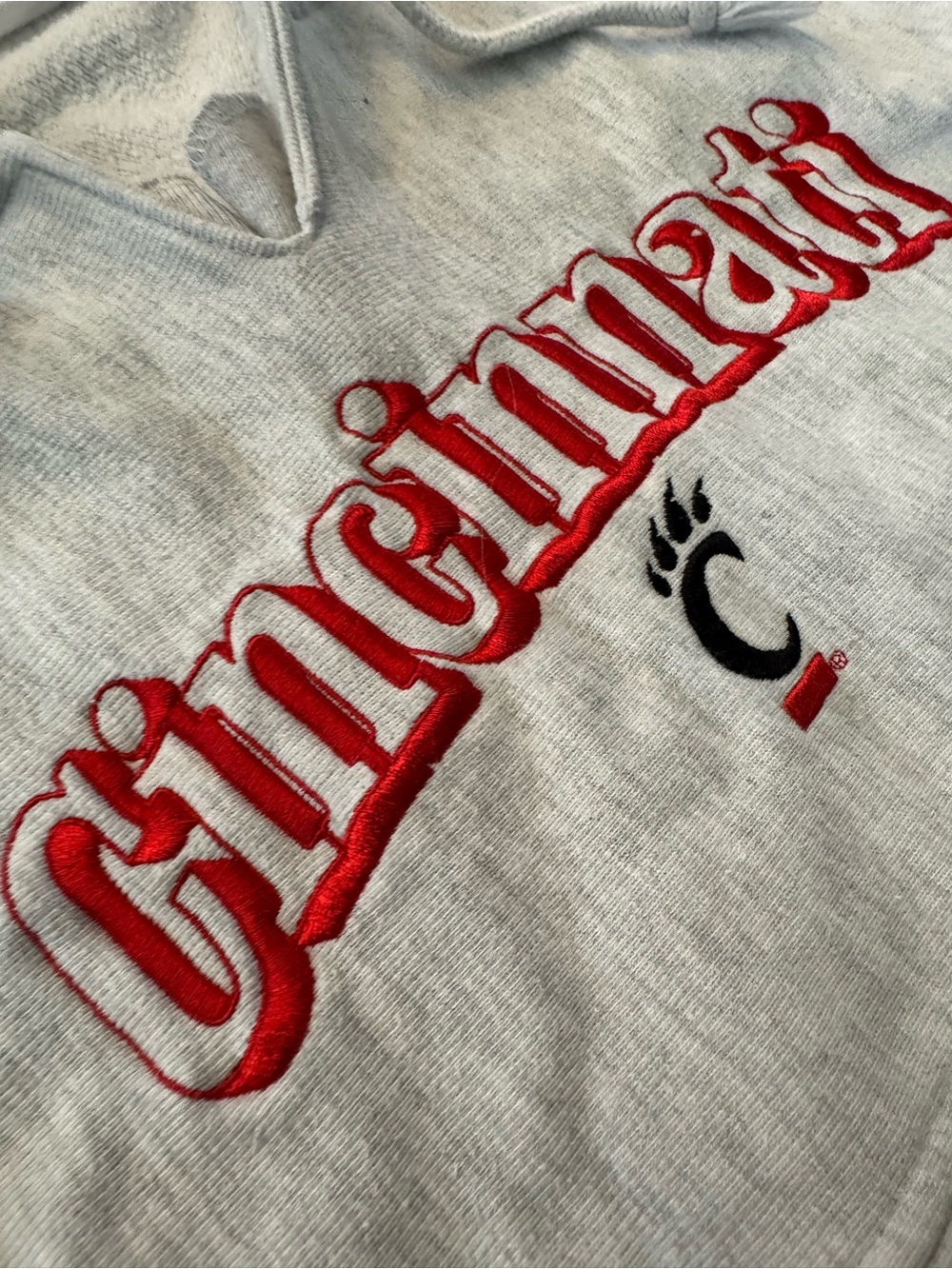 University Of Cincinnati Bearcats Embroidered Hoodie - Reverse Weave. View 6